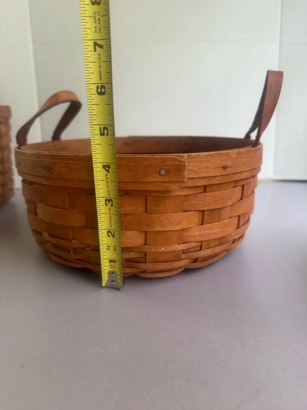 Longaberger Three-Piece Small Natural Brown Woven Basket Set - Picture 11 of 13